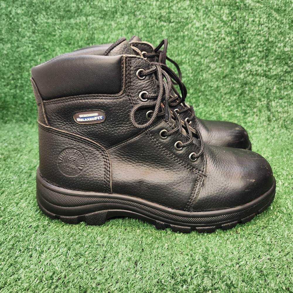 Womens Size 9 Skechers Safety Peril Relaxed Fit EH Steel Toe Boots NO INSOLES